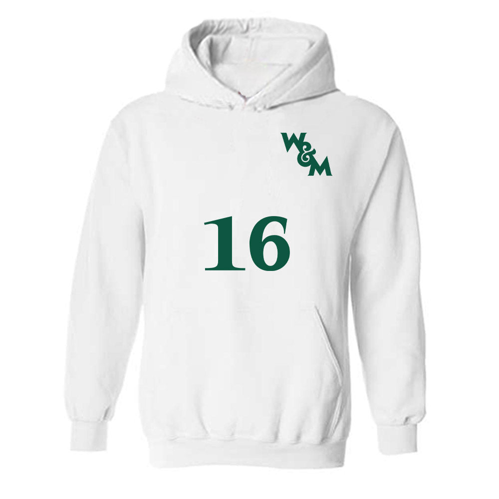 William & Mary - NCAA Men's Soccer : Evan Rabush - Replica Shersey Hooded Sweatshirt-0