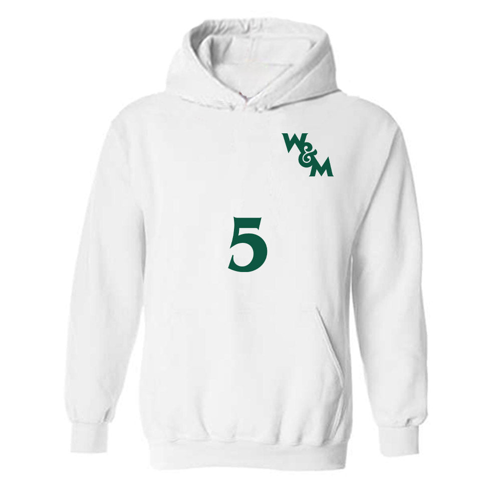 William & Mary - NCAA Men's Soccer : Noah Hiort-Wright - Replica Shersey Hooded Sweatshirt-0