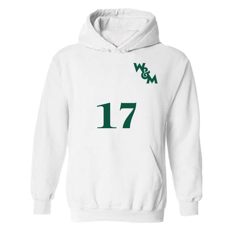 William & Mary - NCAA Men's Soccer : Damen Burney - Replica Shersey Hooded Sweatshirt-0