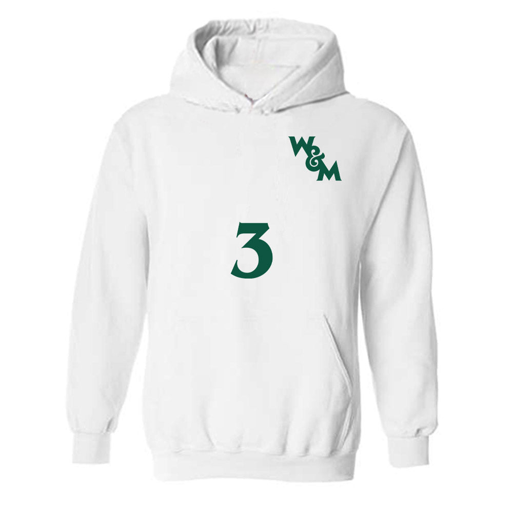 William & Mary - NCAA Men's Soccer : Damen Burney - Replica Shersey Hooded Sweatshirt-0