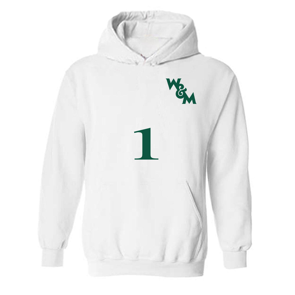 William & Mary - NCAA Men's Soccer : Diego Garciarena - Replica Shersey Hooded Sweatshirt-0