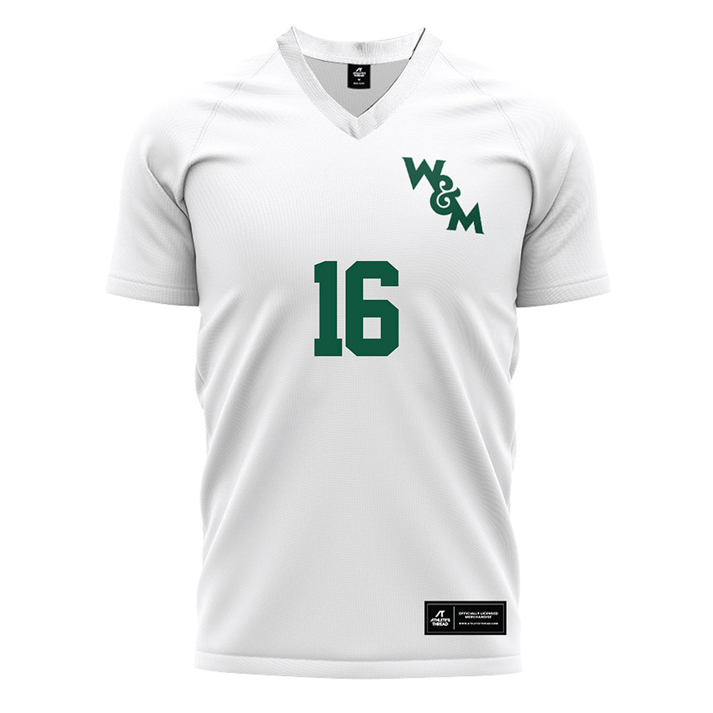 William & Mary - NCAA Men's Soccer : Evan Rabush - White Soccer Jersey-0