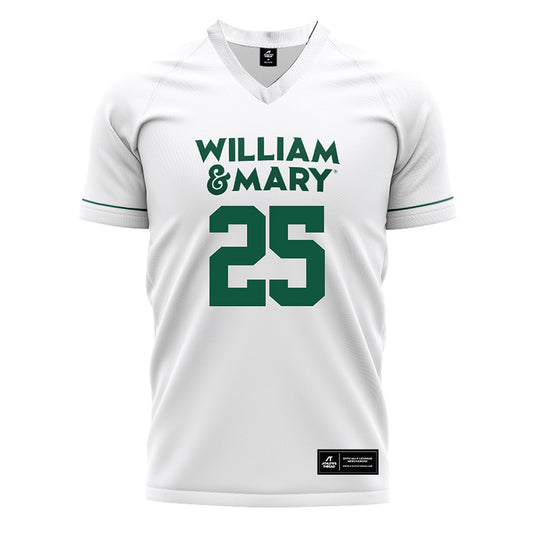 William & Mary - NCAA Women's Soccer : Claire Johnson - White Soccer Jersey-0
