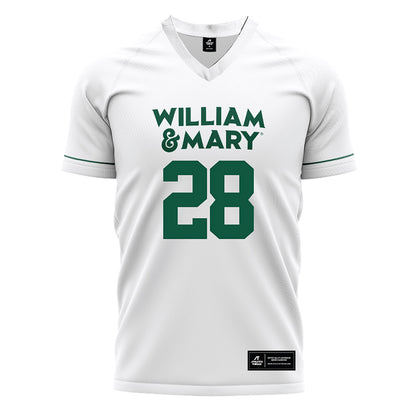 William & Mary - NCAA Women's Soccer : Amalie Steen - White Soccer Jersey-0