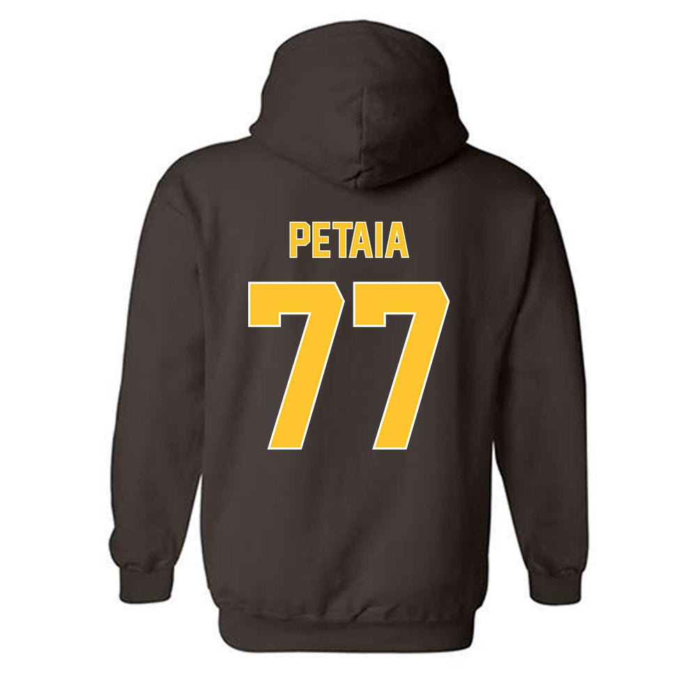 Wyoming - NCAA Football : Josiah Petaia - Classic Shersey Hooded Sweatshirt-1
