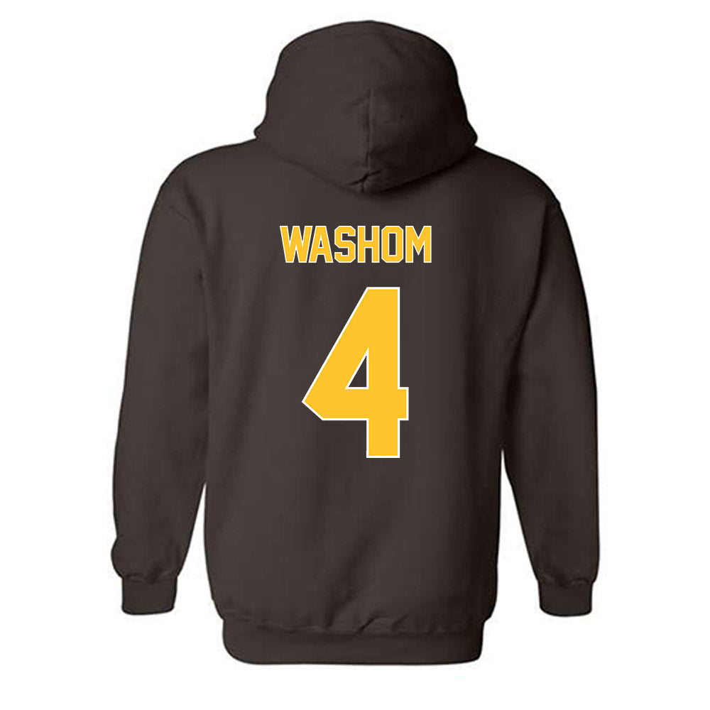 Wyoming - NCAA Football : Ke'Lyn Washom - Classic Shersey Hooded Sweatshirt-1