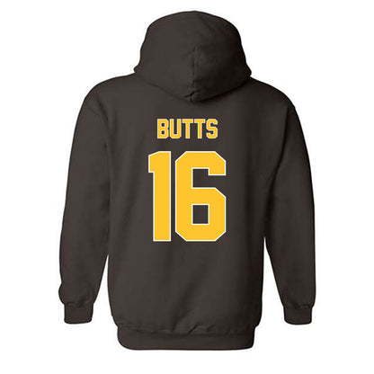 Wyoming - NCAA Football : Karson Butts - Classic Shersey Hooded Sweatshirt-1
