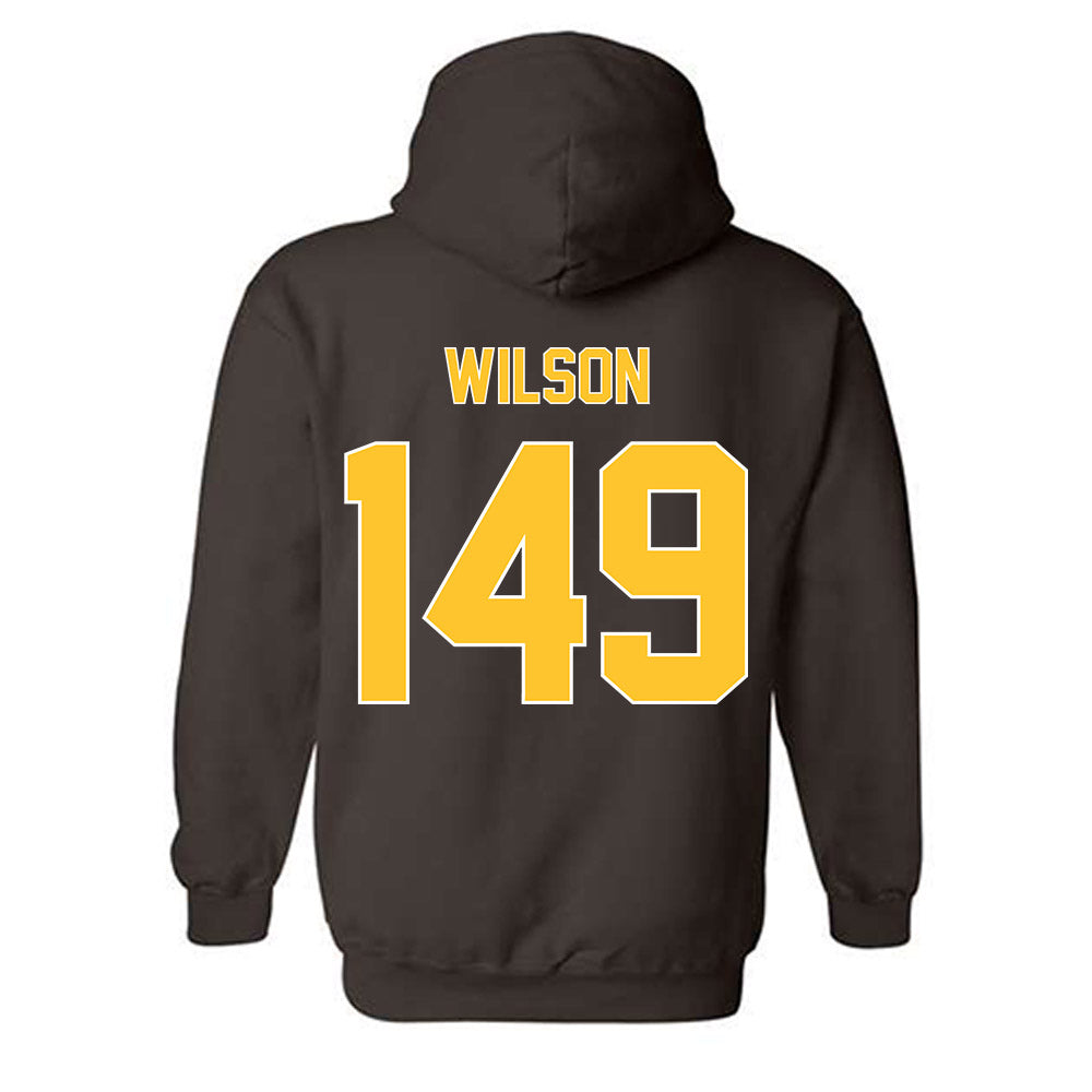 Wyoming - NCAA Wrestling : Dominic Wilson - Classic Shersey Hooded Sweatshirt-1