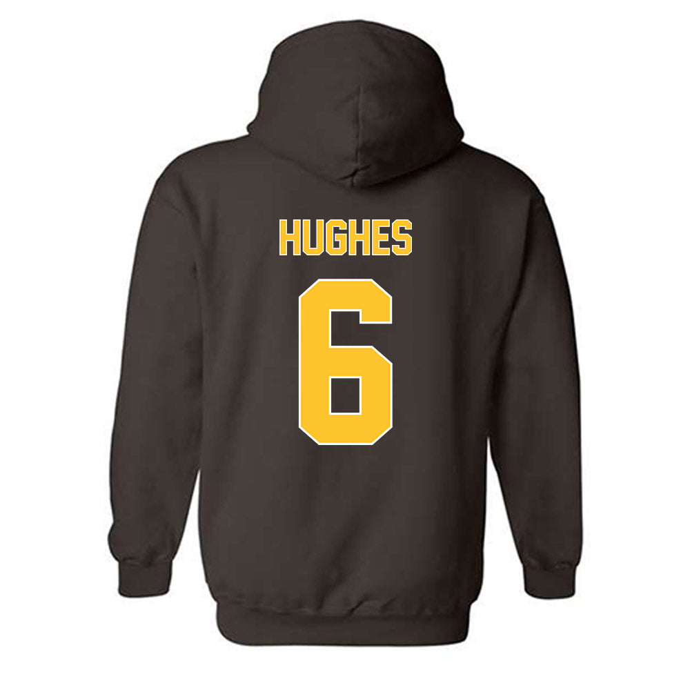 Wyoming - NCAA Football : Tyler Hughes - Classic Shersey Hooded Sweatshirt-1