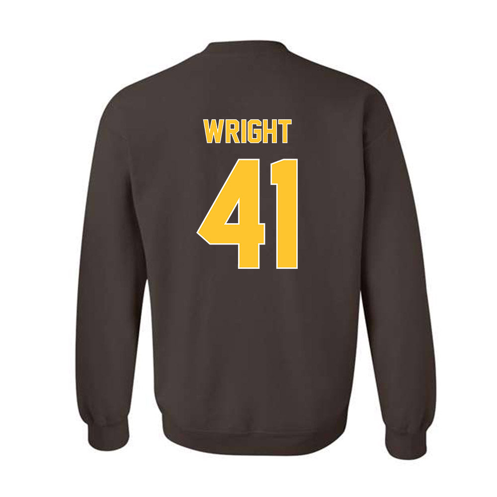Wyoming - NCAA Football : Mason Wright - Classic Shersey Crewneck Sweatshirt-1