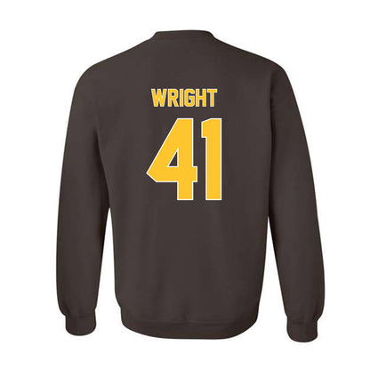 Wyoming - NCAA Football : Mason Wright - Classic Shersey Crewneck Sweatshirt-1