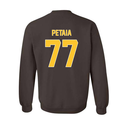Wyoming - NCAA Football : Josiah Petaia - Classic Shersey Crewneck Sweatshirt-1