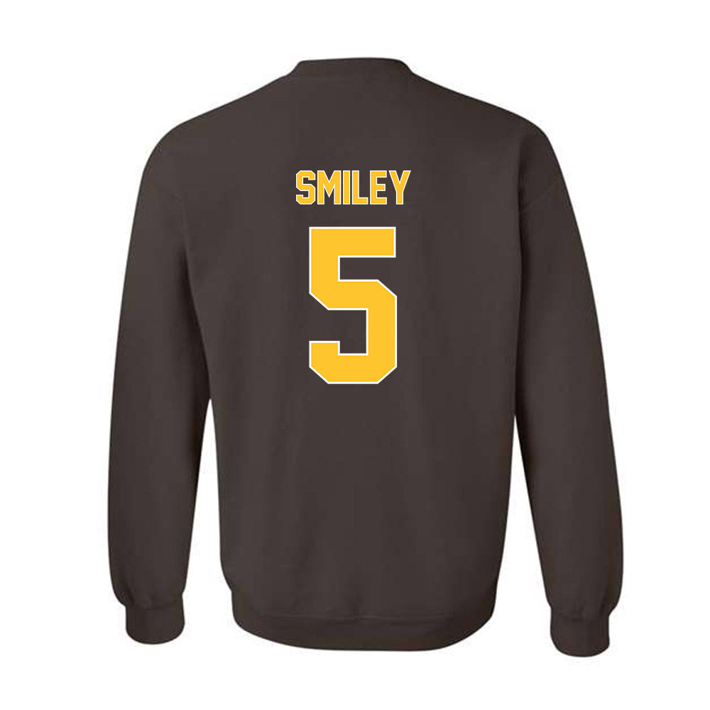 Wyoming - NCAA Men's Basketball : Madden Smiley - Classic Shersey Crewneck Sweatshirt-1