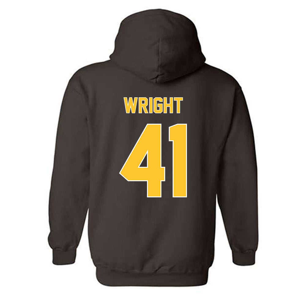 Wyoming - NCAA Football : Mason Wright - Classic Shersey Hooded Sweatshirt-1
