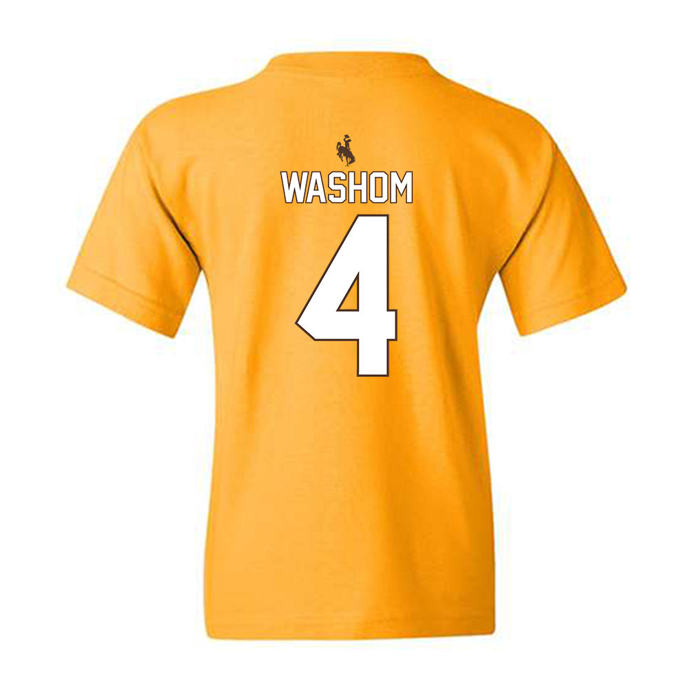 Wyoming - NCAA Football : Ke'Lyn Washom - Youth T-Shirt-1