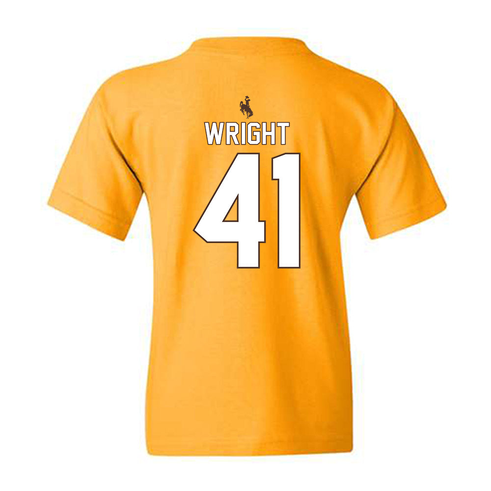 Wyoming - NCAA Football : Mason Wright - Youth T-Shirt-1