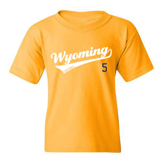 Wyoming - NCAA Football : Justin Popovich - Youth T-Shirt-0