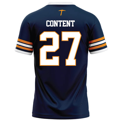 UTEP - NCAA Football : Justin Content - Navy Football Jersey-1