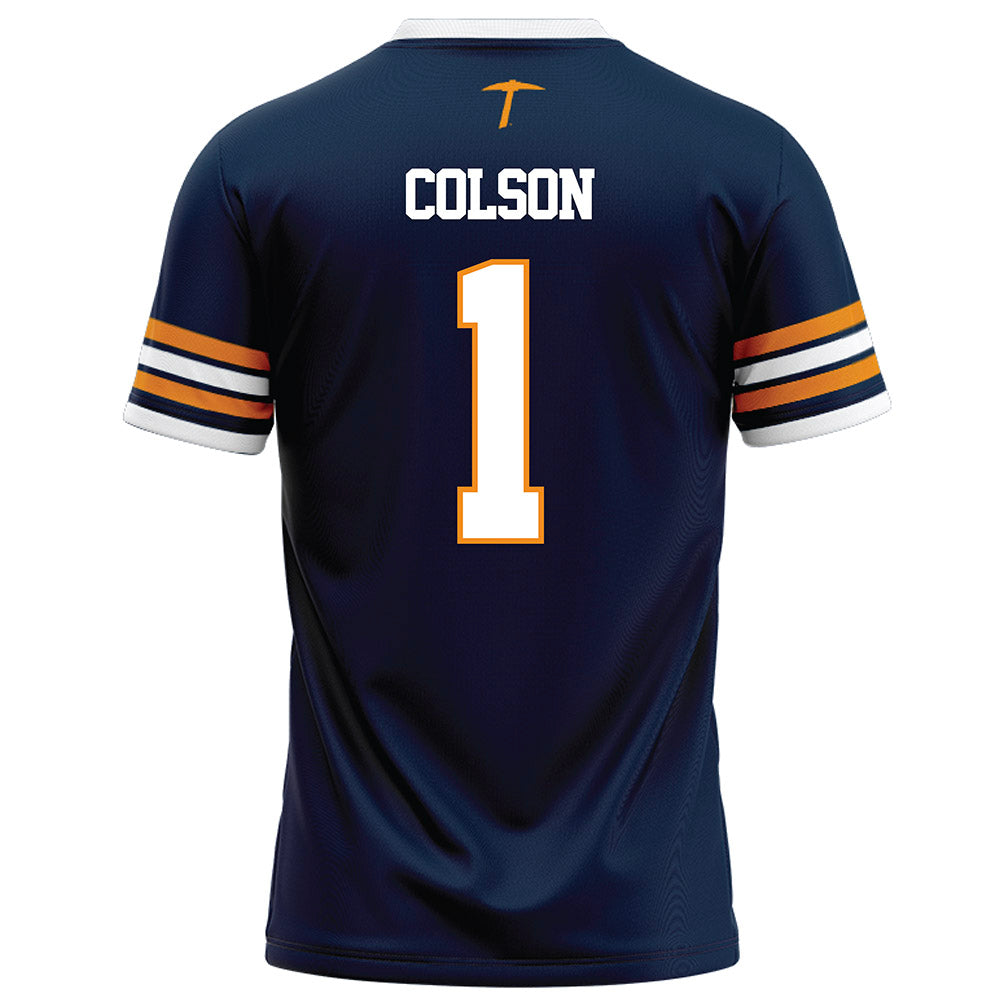 UTEP - NCAA Football : EJ Colson - Navy Football Jersey-1