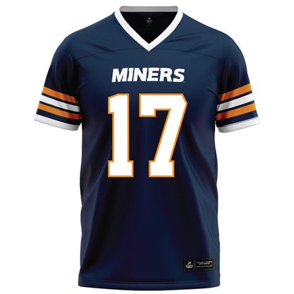 UTEP - NCAA Football : Cash Cheeks - Navy Football Jersey-0