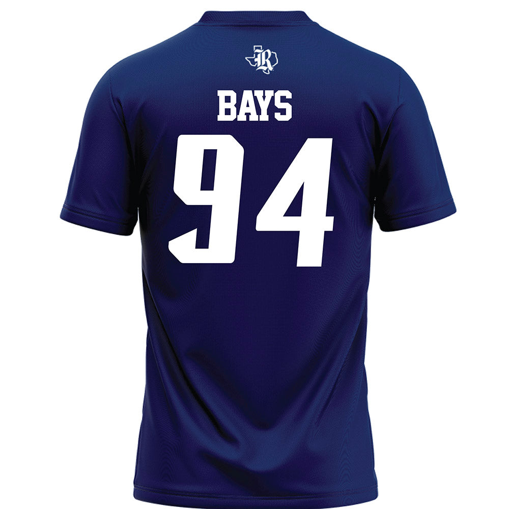 Rice - NCAA Football : Braden Bays - Navy Blue Football Jersey-1