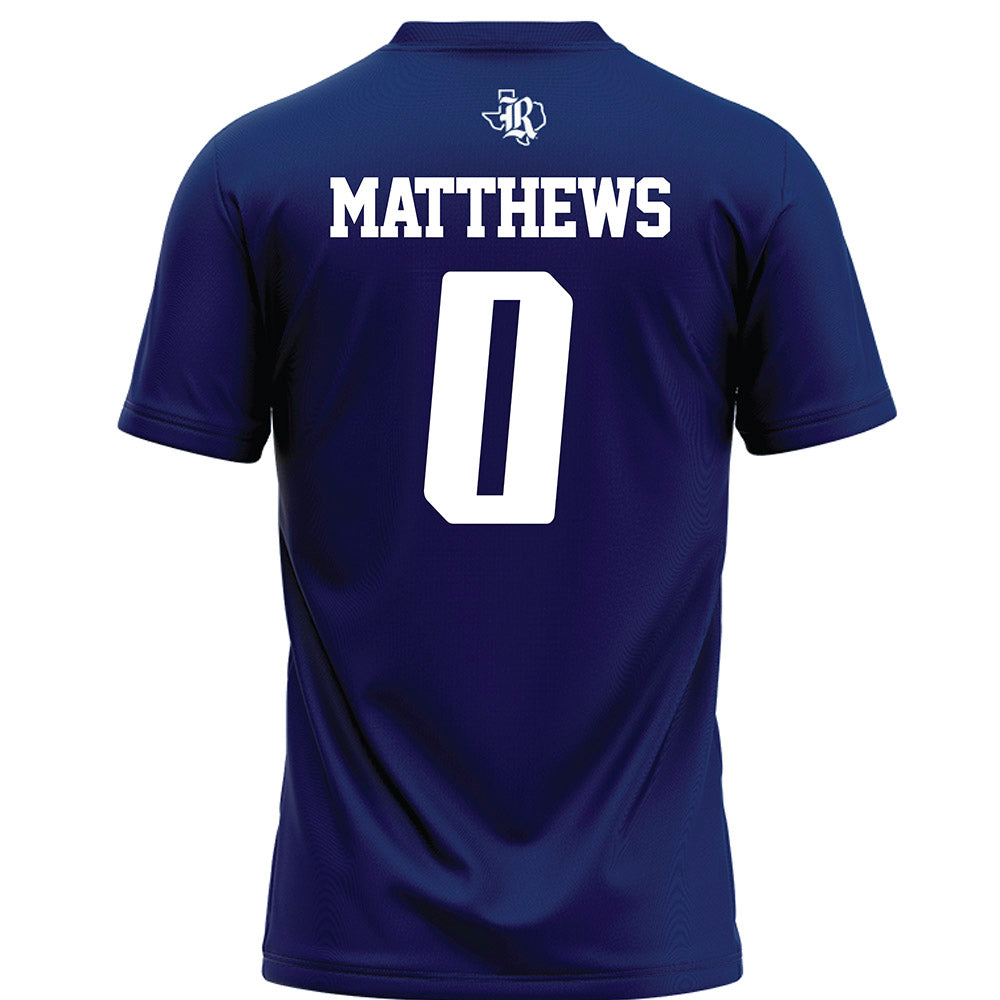 Rice - NCAA Football : Payton Matthews - Navy Blue Football Jersey-1