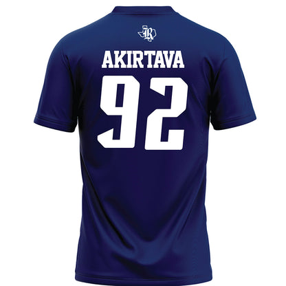 Rice - NCAA Football : Luca Akirtava - Navy Blue Football Jersey-1