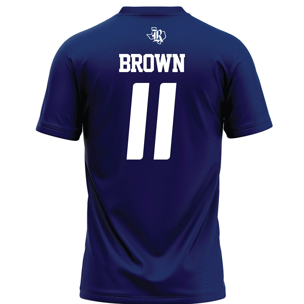 Rice - NCAA Football : Jacurri Brown - Navy Blue Football Jersey-1