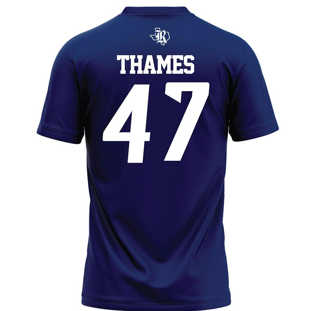 Rice - NCAA Football : Ty Thames - Navy Blue Football Jersey-1