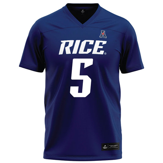 Rice - NCAA Football : Davis Lane - Navy Blue Football Jersey-0