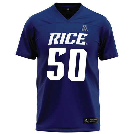 Rice - NCAA Football : Patrick Valent - Navy Blue Football Jersey-0