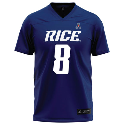 Rice - NCAA Football : Colin Leahey - Navy Blue Football Jersey-0