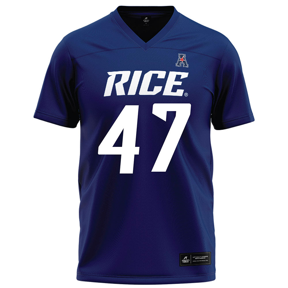 Rice - NCAA Football : Ty Thames - Navy Blue Football Jersey-0