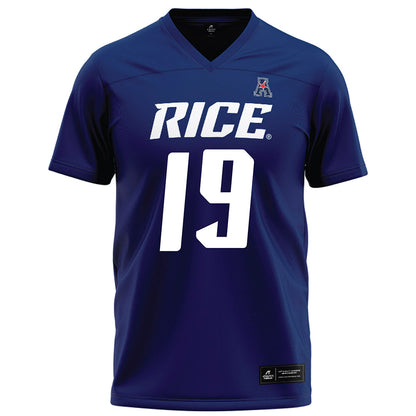 Rice - NCAA Football : Jordan Clark - Navy Blue Football Jersey-0