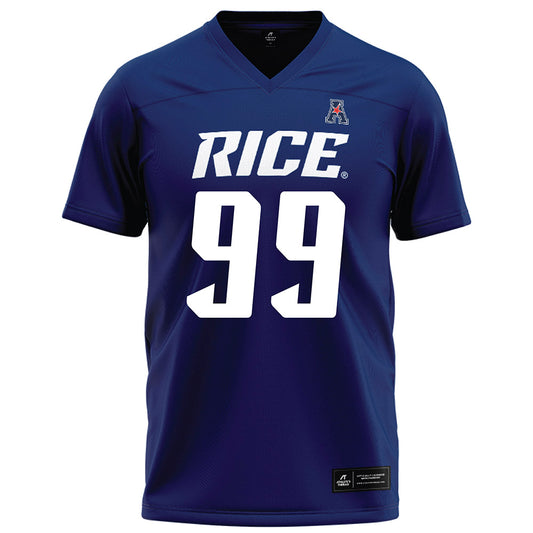 Rice - NCAA Football : Jesus Machado Jr. - Navy Blue Football Jersey-0