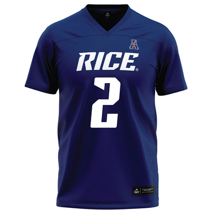 Rice - NCAA Football : Jo Chavez - Navy Blue Football Jersey-0