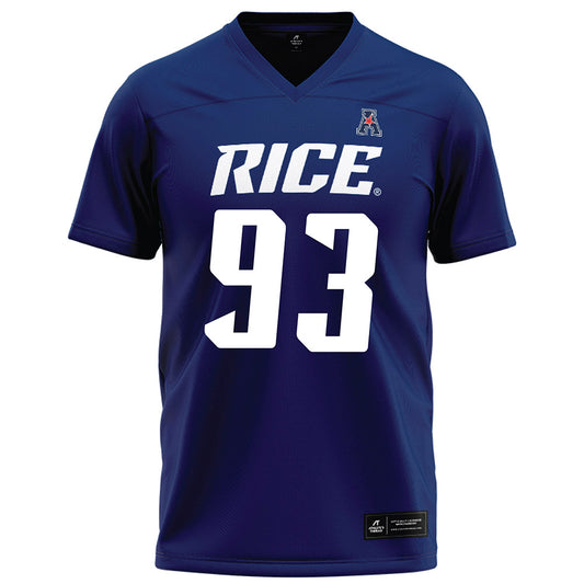 Rice - NCAA Football : Quincy Tchikou - Navy Blue Football Jersey-0