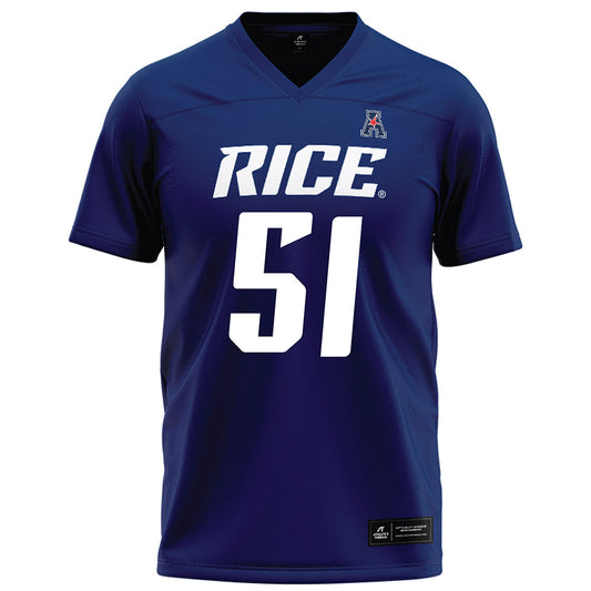 Rice - NCAA Football : Phoenix Derichsweiler - Navy Blue Football Jersey-0