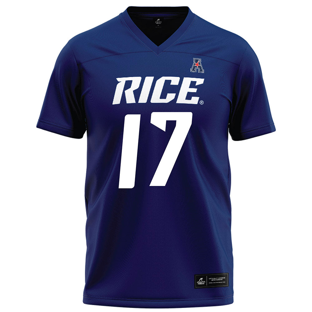 Rice - NCAA Football : Jake Renda - Navy Blue Football Jersey-0