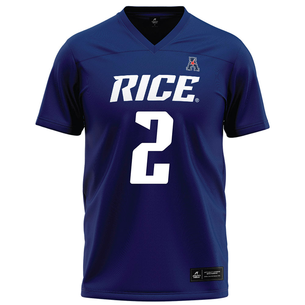 Rice - NCAA Football : Jo Chavez - Navy Blue Football Jersey-0