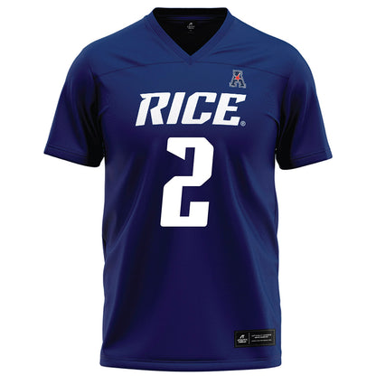 Rice - NCAA Football : Jo Chavez - Navy Blue Football Jersey-0