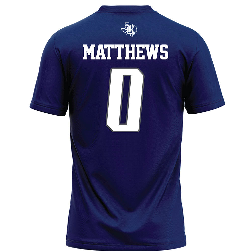 Rice - NCAA Football : Payton Matthews - Navy Blue Football Jersey-1