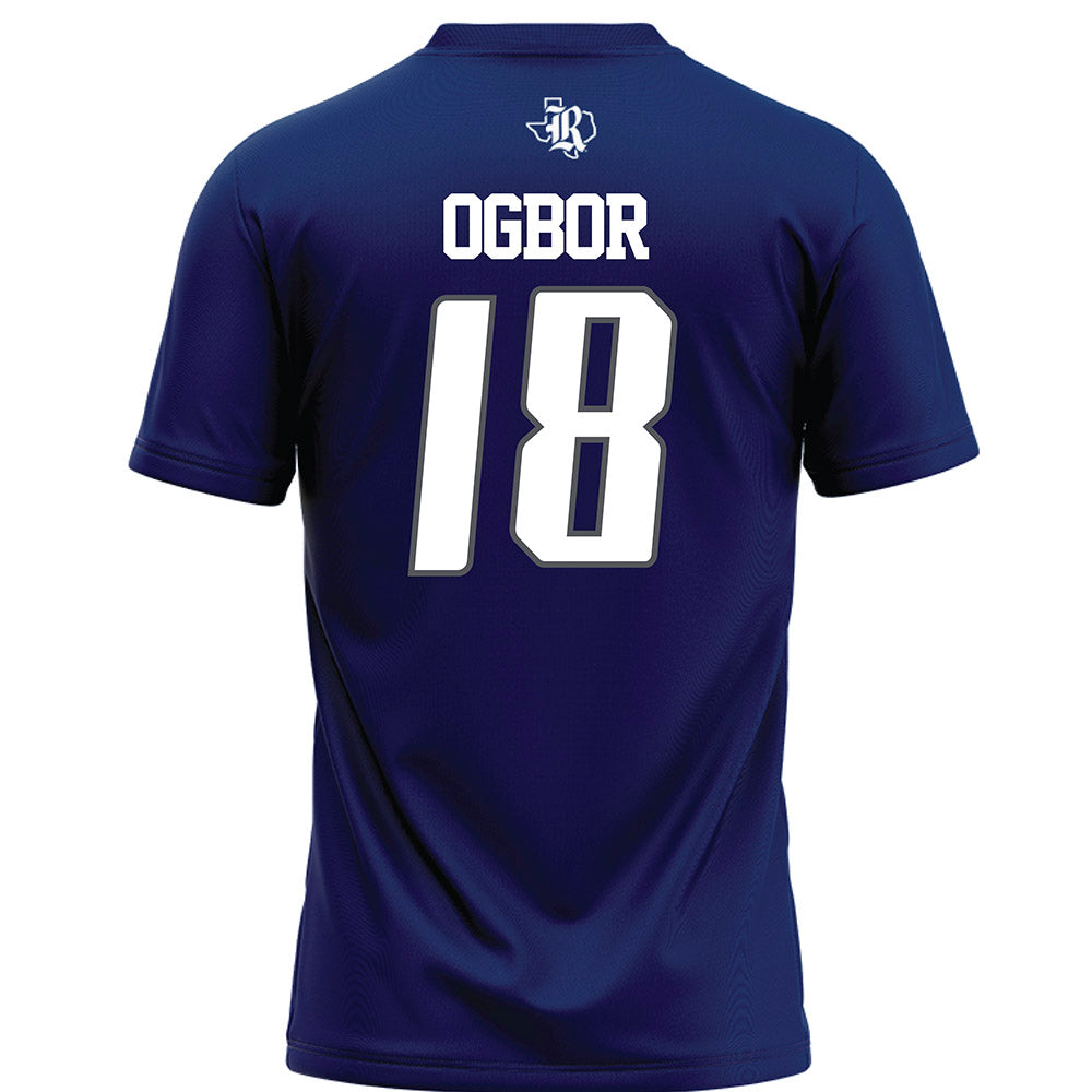 Rice - NCAA Football : Ahran Ogbor - Navy Blue Football Jersey-1