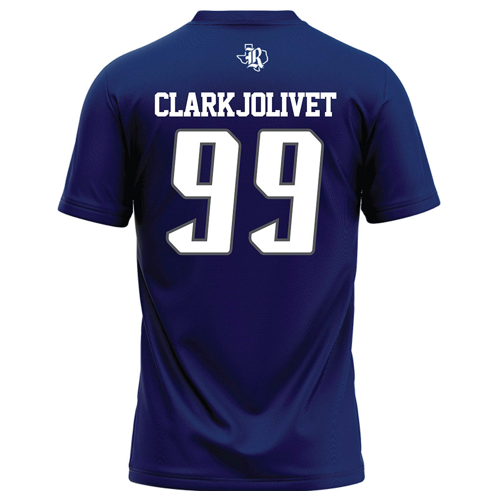 Rice - NCAA Football : Christopher Clark-Jolivet - Navy Blue Football Jersey-1