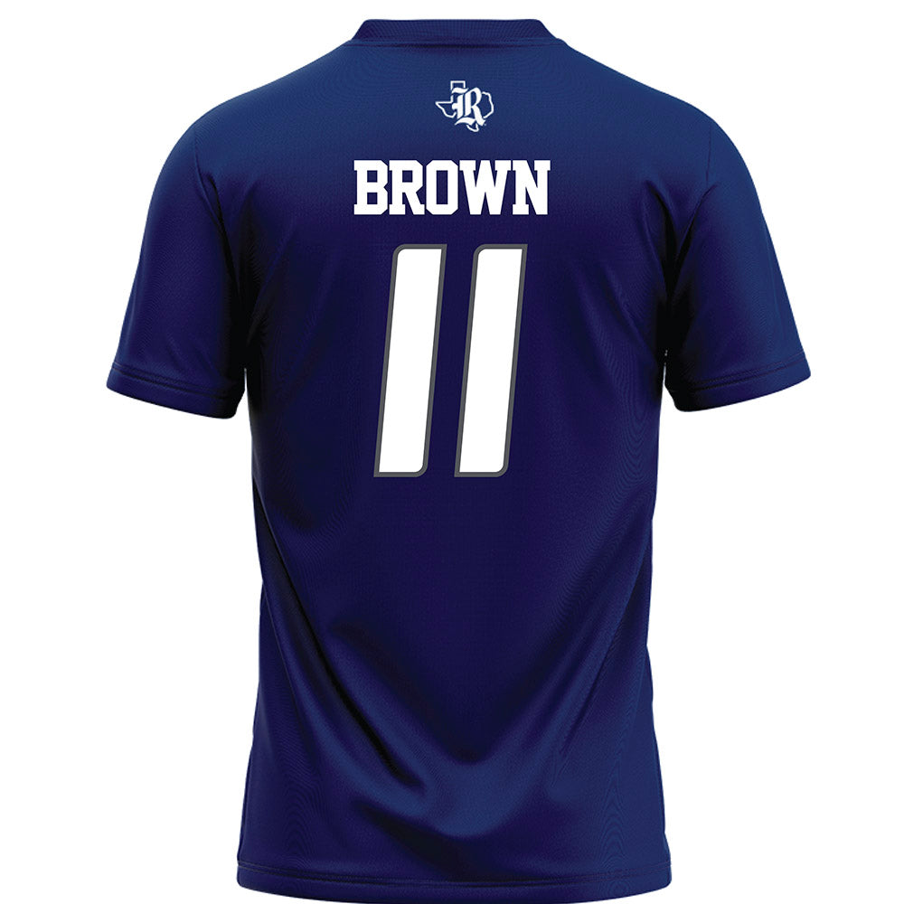 Rice - NCAA Football : Jacurri Brown - Navy Blue Football Jersey-1