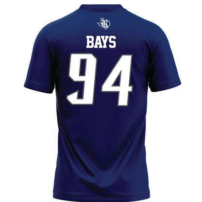 Rice - NCAA Football : Braden Bays - Navy Blue Football Jersey-1