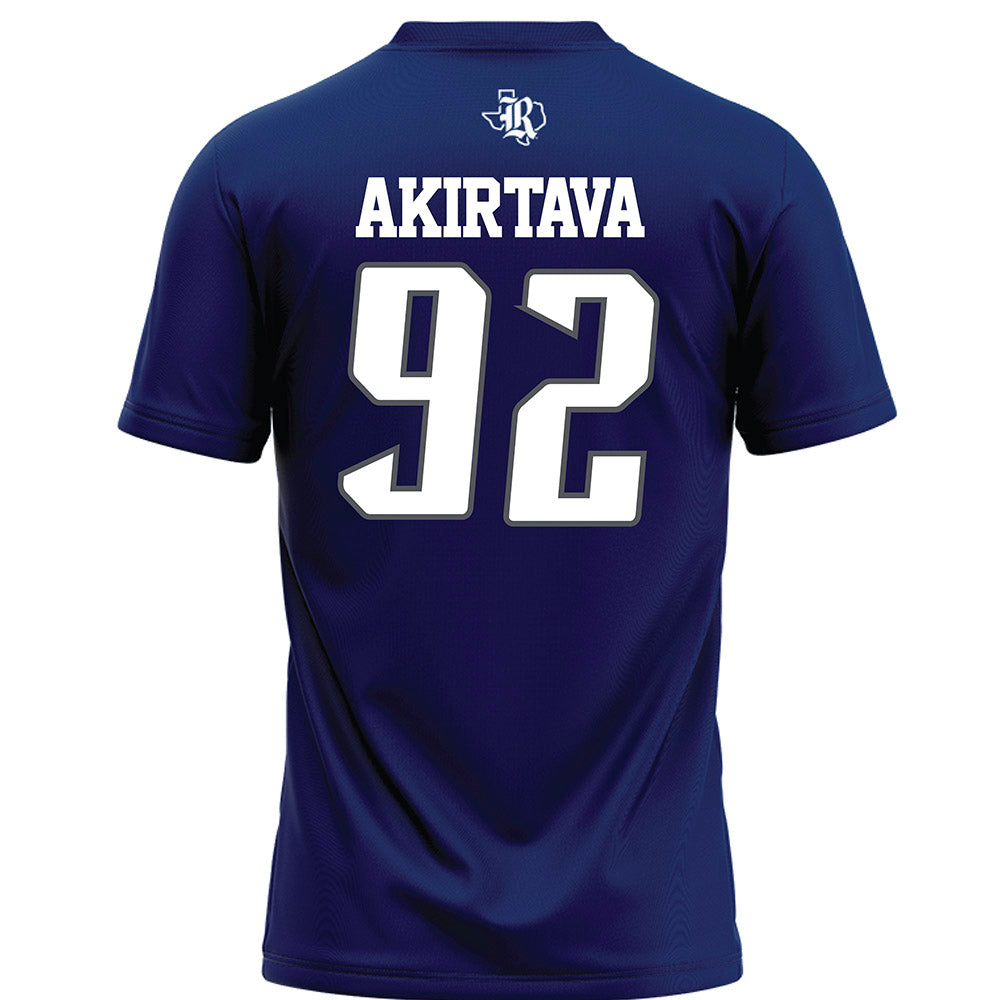 Rice - NCAA Football : Luca Akirtava - Navy Blue Football Jersey-1