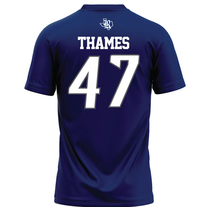 Rice - NCAA Football : Ty Thames - Navy Blue Football Jersey-1