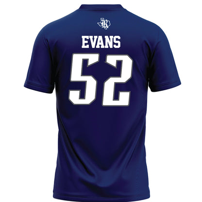 Rice - NCAA Football : Morrow Evans - Navy Blue Football Jersey-1