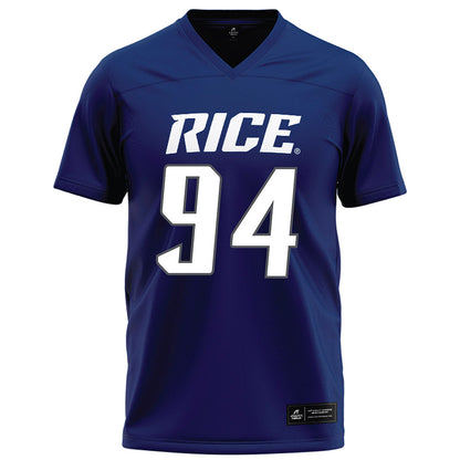 Rice - NCAA Football : Braden Bays - Navy Blue Football Jersey-0